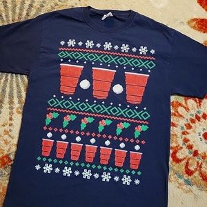 Beer Pong Ugly Christmas Tshirt